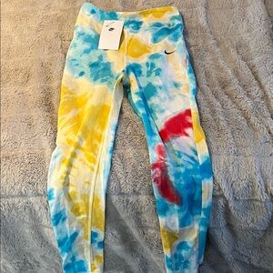 Nike Kids Colorful Tie-Dye Leggings - Yellow, Blue, Red NWT